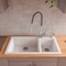 Alfi Brand White 34" Dbl Bowl Drop In Granite Composite Kitchen Sink AB3319DI-W - alternate 6